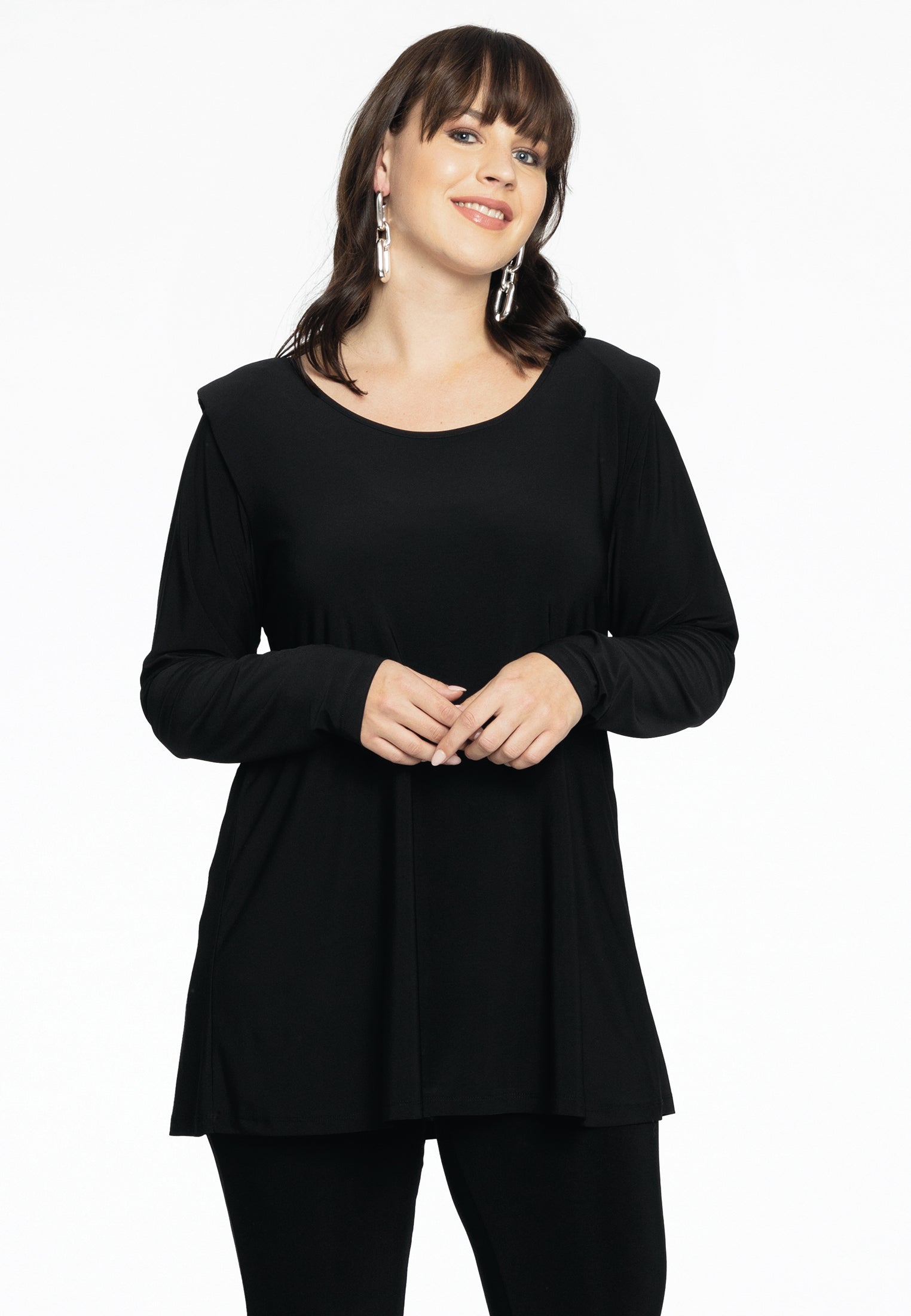 YOEK Tuniek flare | Grote maten tuniek | Zwart | Maat 38/40