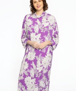 YOEK Jurk met turtle neck PAULINA | Paars | Maat 54/56