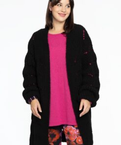 YOEK Vest AJOUR | Zwart | Maat 42/44