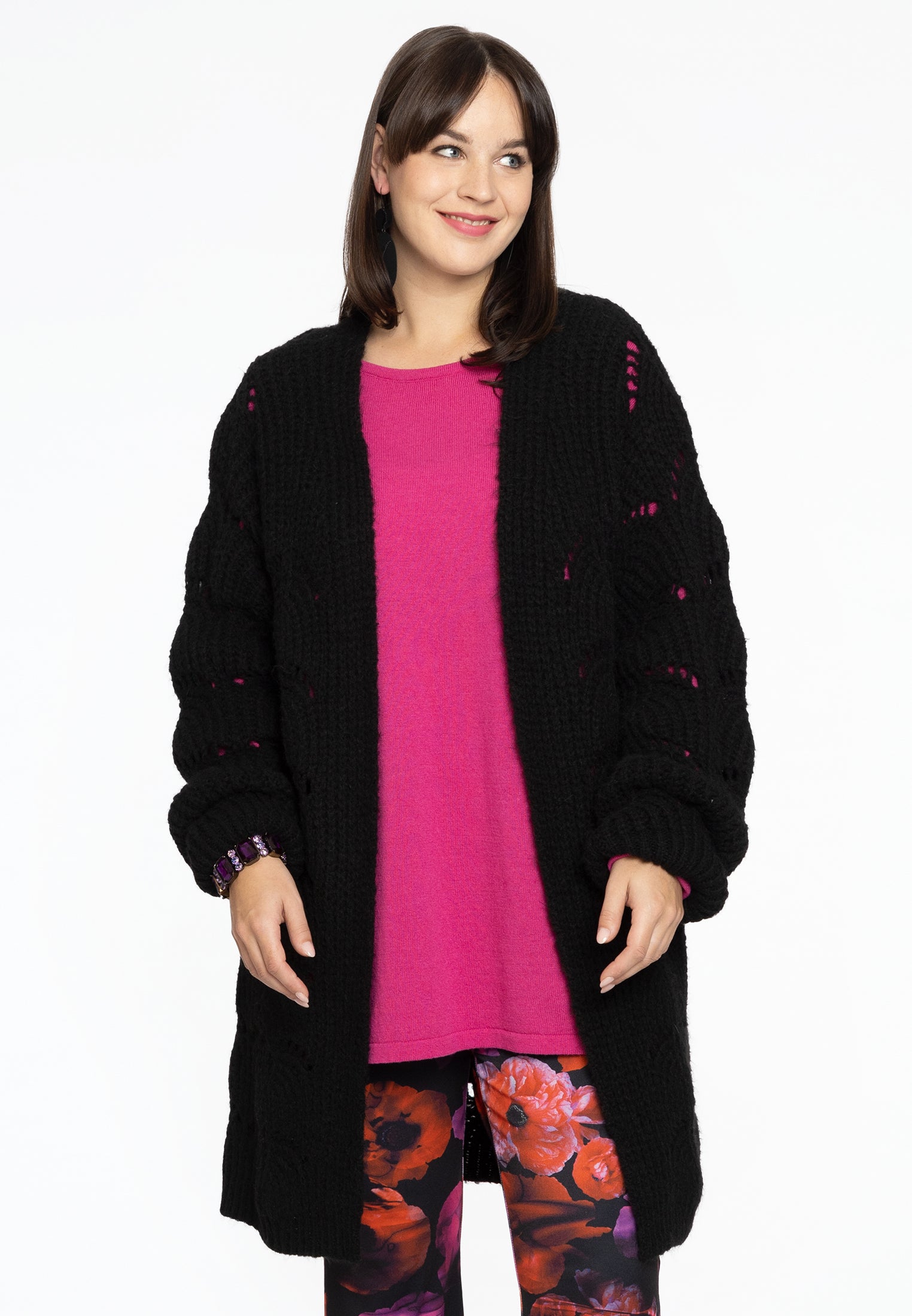 YOEK Vest AJOUR | Zwart | Maat 42/44