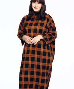 YOEK Trui-jurk CHECK | Zwart | Maat 38/40