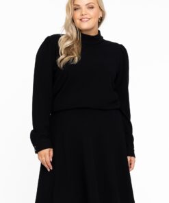 YOEK Shirt met pofmouw | Zwart | Maat 58/60