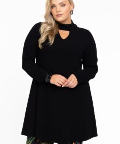 YOEK Tuniek wide bottom | Grote maten tuniek | Zwart | Maat 38/40