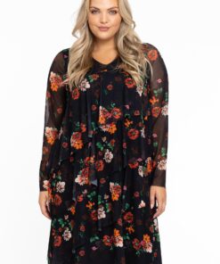 YOEK Jurk met ruches BABY ROSE | Zwart | Maat 42/44
