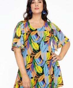 YOEK Tuniek wide bottom | Grote maten tuniek | Zwart | Maat 42/44