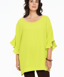 YOEK Blouse met vleermuismouwen | Groen | Maat 38/40