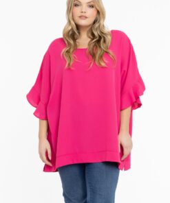 YOEK Blouse met vleermuismouwen | Roze | Maat 38/40