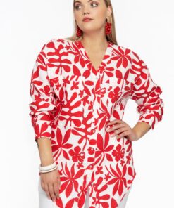 YOEK Oversized blouse ANNA | Rood | Maat 38/40