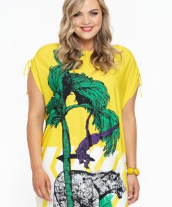 YOEK Tuniek | Grote maten tuniek | Geel | Maat 38/40