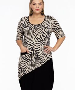 YOEK Jurk met zakken SAFARI | Wit | Maat 54/56