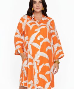 YOEK Blouse-jas PALM TREE | Oranje | Maat 38/40