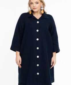 YOEK Blouse met kraag | Blauw | Maat 42/44