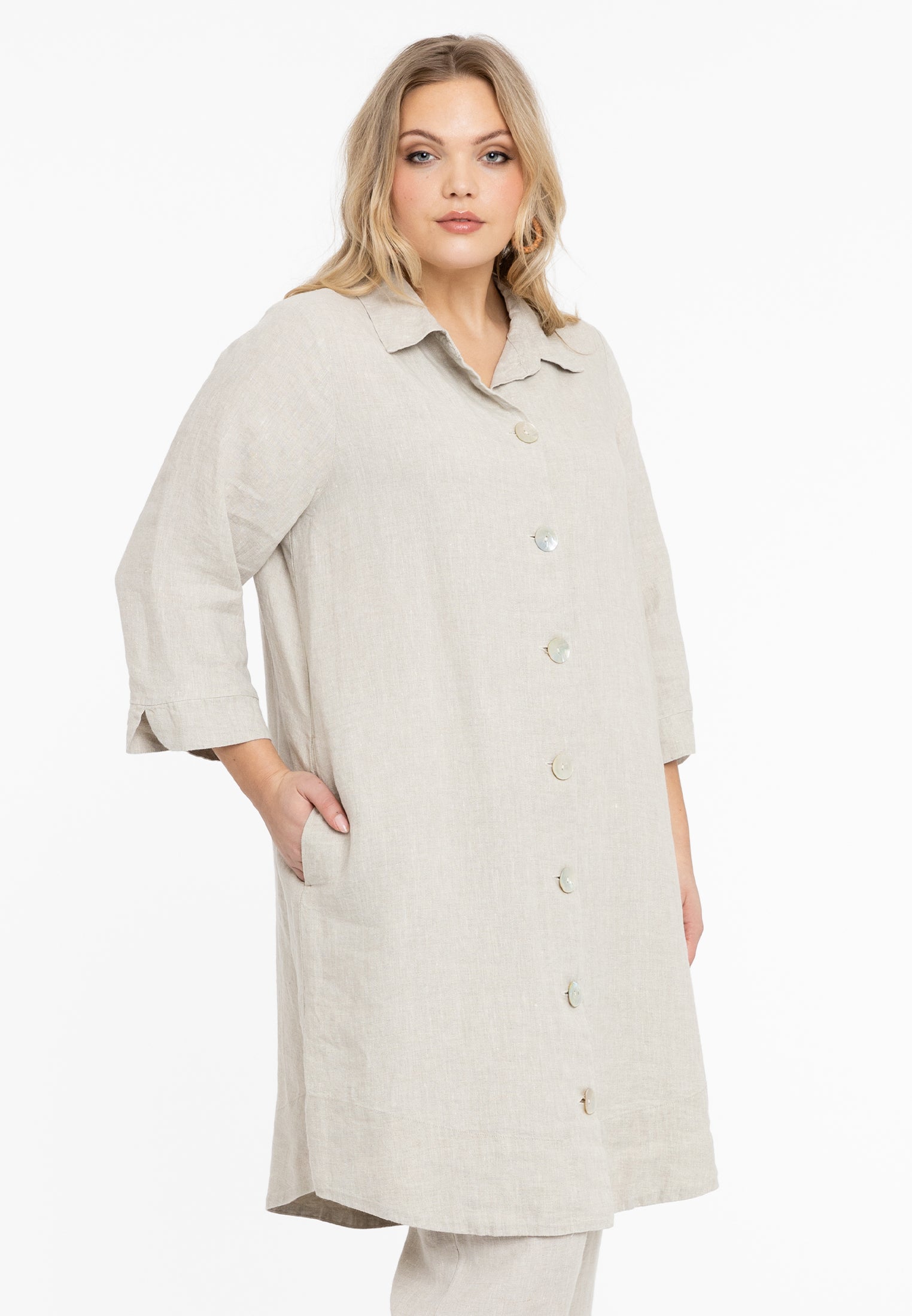 YOEK Blouse met kraag | Lichtbruin | Maat 38/40