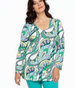 YOEK Tuniek flare BARI | Grote maten tuniek | Wit | Maat 42/44