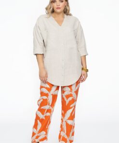 YOEK Pantalon PALM TREE | Oranje | Maat 58/60