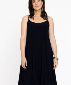 YOEK Jurk spaghetti | Blauw | Maat 38/40
