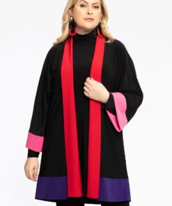 YOEK Kimono Colourblocking | Zwart | Maat 38/40