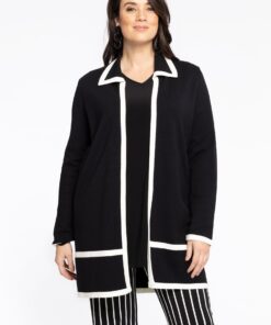 YOEK Vest Zwart/Wit | Zwart | Maat 38/40