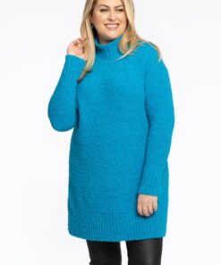 YOEK Pullover High Neck Teddy | Turquoise | Maat 42/44