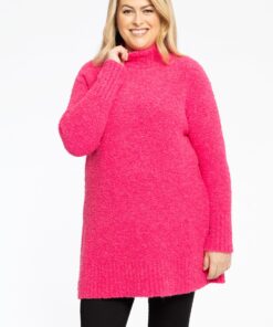 YOEK Pullover High Neck Teddy | Roze | Maat 42/44