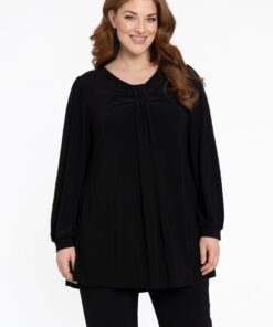 YOEK Tuniek geknoopt | Grote maten tuniek | Zwart | Maat 58/60