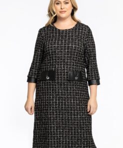 YOEK Jurk Frontpocket RAFFIA | Zwart | Maat 42/44