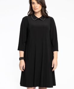 YOEK Jurk mets | Zwart | Maat 38/40