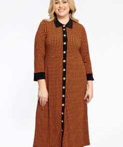 YOEK Blouse jurk KARINA | Oranje | Maat 58/60