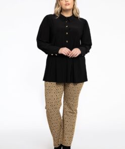 YOEK Trousers bootleg DIAMONDS | Lichtbruin | Maat 38/40
