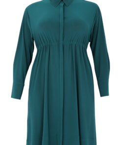 YOEK Tuniek met tailleband | Grote maten tuniek | Dark Green | Maat 46/48