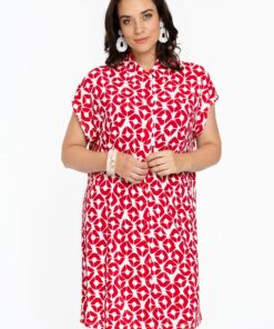 YOEK Mouwloze jurk PENELOPE | Rood | Maat 38/40