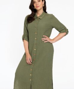 YOEK Blouse langs | Lichtgroen | Maat 50/52