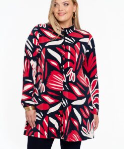 YOEK Blouse wide bottom AMELIA | Blauw | Maat 42/44