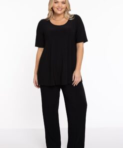 YOEK Broek PLISSE | Zwart | Maat 58/60