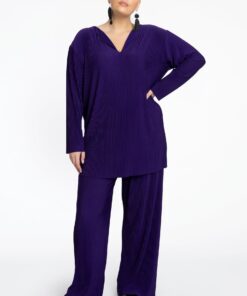 YOEK Broek PLISSE | Paars | Maat 58/60