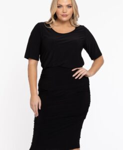 YOEK Geplooide rok | Zwart | Maat 38/40