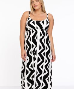 YOEK Jurk spaghetti | Zwart | Maat 58/60
