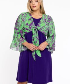 YOEK Bolero plisse FIERCE | Groen | Maat 50/52