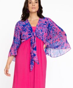YOEK Bolero plisse FIERCE | Roze | Maat 50/52