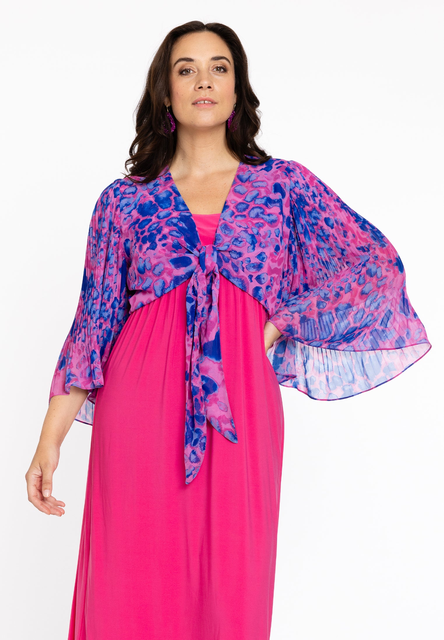 YOEK Bolero plisse FIERCE | Roze | Maat 50/52