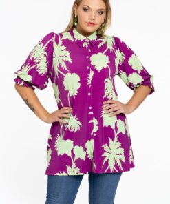 YOEK Blouse met pofmouw ARTICHOKE | Roze | Maat 58/60