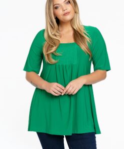 YOEK Tuniek flare | Grote maten tuniek | Groen | Maat 42/44