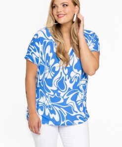 YOEK Shirt V-hals | Lichtblauw | Maat 38/40