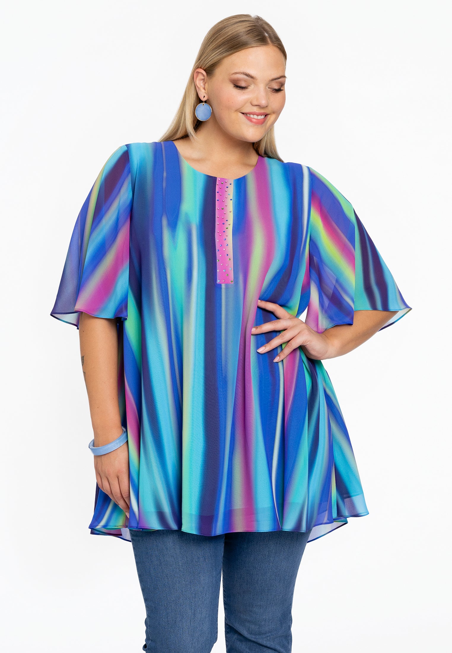 YOEK Tuniek swing PRISMA | Grote maten tuniek | Other | Maat 38/40