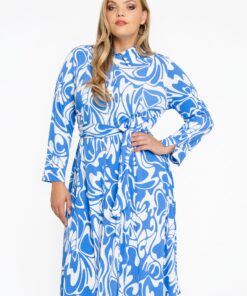 YOEK Blouse-jurk | Lichtblauw | Maat 42/44