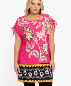 YOEK Tuniek ZARIA | Grote maten tuniek | Roze | Maat 42/44