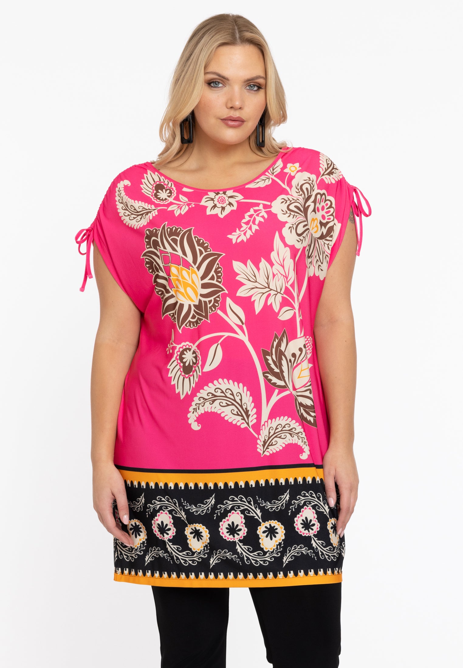 YOEK Tuniek ZARIA | Grote maten tuniek | Roze | Maat 42/44