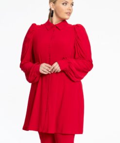 YOEK Blouse wide bottom | Rood | Maat 38/40