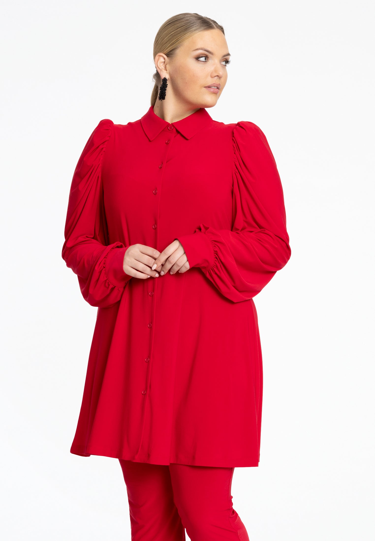 YOEK Blouse wide bottom | Rood | Maat 38/40