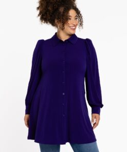 YOEK Blouse wide bottom | Paars | Maat 38/40